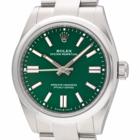 OYSTER PERPETUAL 134300 STAINLESS STEEL WITH GREEN DIAL 41 MM FULL SET YEAR 2025
