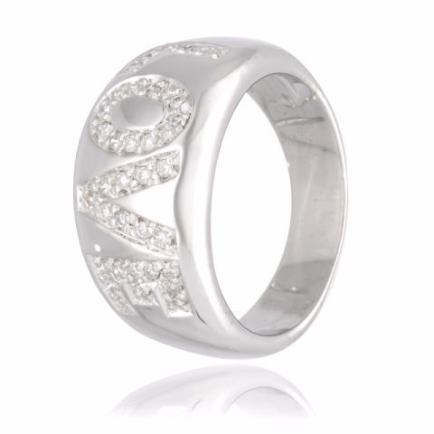 RING LOVE WHITE GOLD 18KT DIAMONDS 0.40ct WEIGHT 9.9GR SIZE 16 / 56