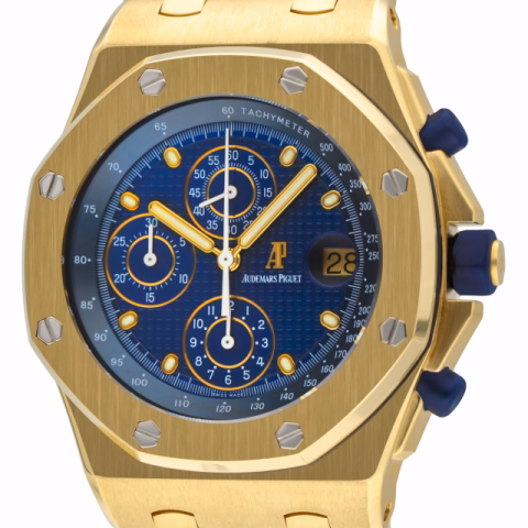 ROYAL OAK OFFSHORE 25721BA.OO.1000BA.02.A YELLOW GOLD 18KT BLUE DIAL 42MM FULL SET 2011