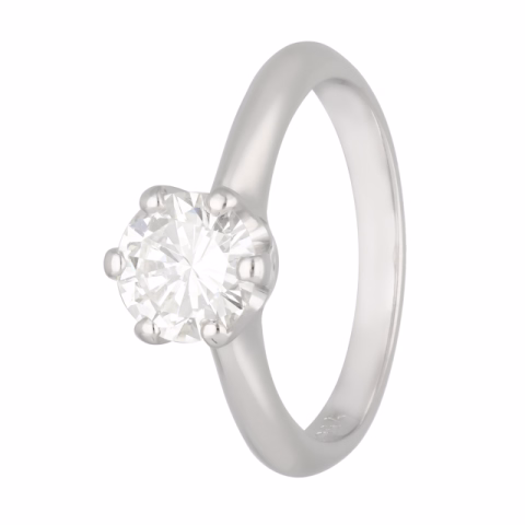 RING SOLITAIRE WHITE GOLD 18KT DIAMOND 1.10ct I / VVS2 WEIGHT 3.7GR SIZE 12 / 52