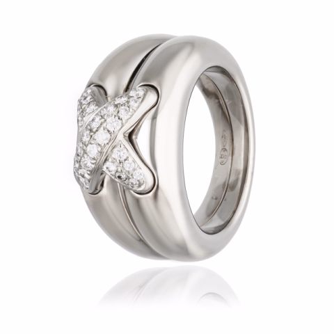 RING WHITE GOLD 18KT DIAMONDS 0.40ct SIZE 12 / 52 13.8GR
