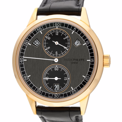 ANNUAL CALENDAR 5235/50R ROSE GOLD 18KT BLACK LEATHER 40.5MM FULL SET NEW 2020