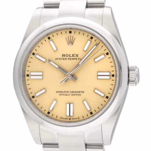 OYSTER PERPETUAL 134300 STAINLESS STEEL BEIGE DIAL 41MM FULL SET NEW 2025