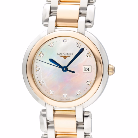 PRIMA LUNA L8.112.5 STAINLESS STEEL AND ROSE GOLD WITH MOTHER-OF-PEARL DIAL 30 MM