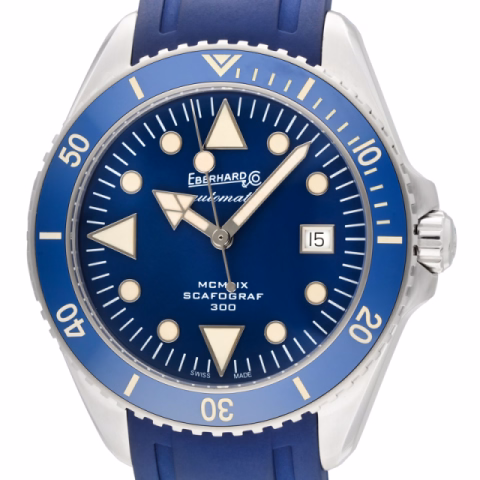 SCAFOGRAF 41034 STAINLESS STEEL AND BLUE DIAL 43 MM FULL SET 