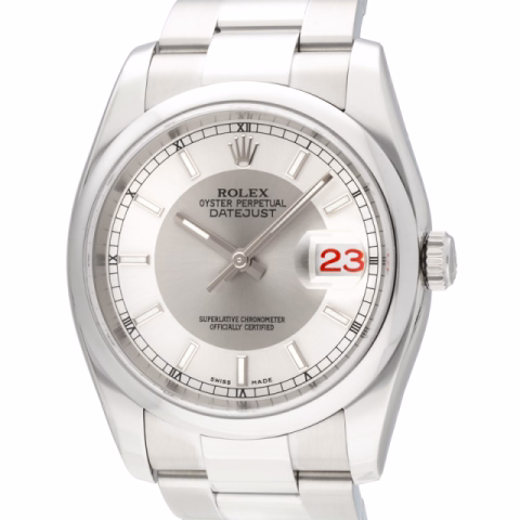 DATEJUST 116200 STAINLESS STEEL 36MM SILVER DIAL YEAR 2005