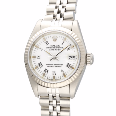 DATEJUST LADY 69174 STAINLESS STEEL WHITE DIAL 26MM WARRANTY YEAR 1988