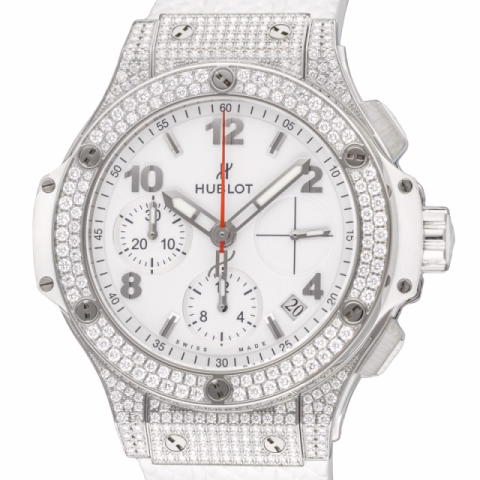 BIG BANG 342.SE.230RW.174 STAINLESS STEEL DIAMOND PAVÉ 41MM WITH BOX YEAR 2018