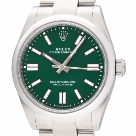 OYSTER PERPETUAL 134300 STAINLESS STEEL GREEN DIAL 41MM FULL SET NEW 2026