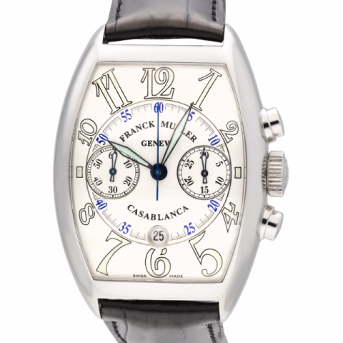 CASABLANCA 8885 C CC DT STAINLESS STEEL WHITE DIAL 39MM FULL SET 