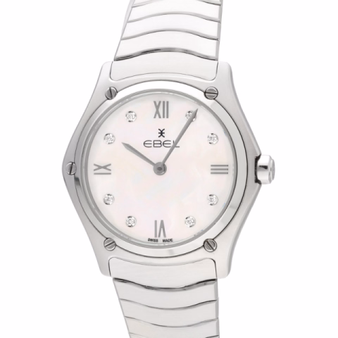 SPORT CLASSIC LADY 1216417A STAINLESS STEELAND MOTHER-OF-PEARL DIAL WITH 8 DIAMONDS 29 MM 