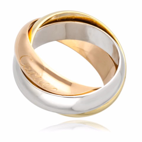 CARTIER RING TRINITY YELLOW GOLD AND ROSE GOLD WEIGHT 15 GR SIZE 52