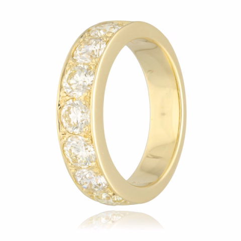 RING YELLOW GOLD 14KT WEIGHT 6.60 GR DIAMONDS 2CT SIZE 54