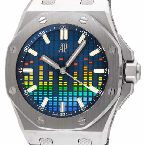 ROYAL OAK MUSIC LIMITED EDITION 15600TI.OO.A343CA.01 TITANIUM 43 MM FULL SET PRE-OWNED YEAR 2022