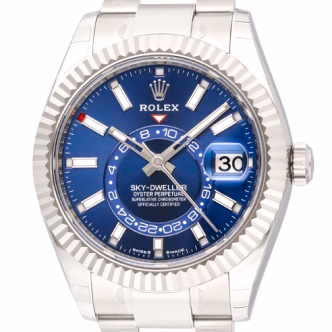 SKY DWELLER 336934 STAINLESS STEEL WHITE GOLD 18KT BLUE DIAL 42MM FULL SET NEW 2026