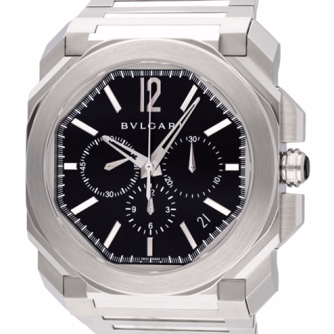 OCTO VELOCISSIMO 102116 STAINLESS STEEL BLACK DIAL 41MM FULL SET LIKE NEW 2017