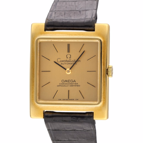 CONSTELLATION VINTAGE 151027 YELLOW GOLD 18KT GOLDEN DIAL 28x 39MM YEAR 1980