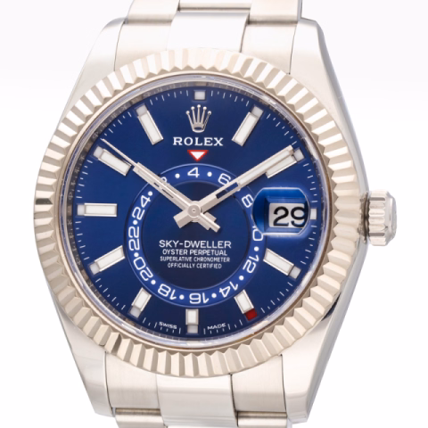 SKY DWELLER 326934 STAINLESS STEEL BLUE DIAL 42MM AUTOMATIC