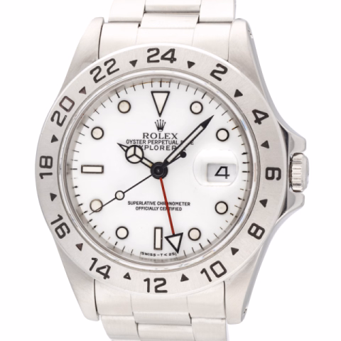 EXPLORER II 16570 STAINLESS STEEL WHITE DIAL CHICCHI DI MAIS 40MM 