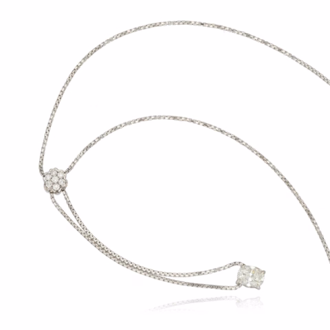 NECKLACE WHITE GOLD 18KT DIAMONDS 0.70ct /J/VVS2 - 0.15ct G/VVS WEIGHT 6GR