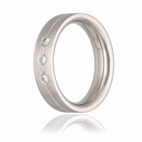 RING IN PLATINUM AND 0.09ct DIAMOND SIZE 9/49