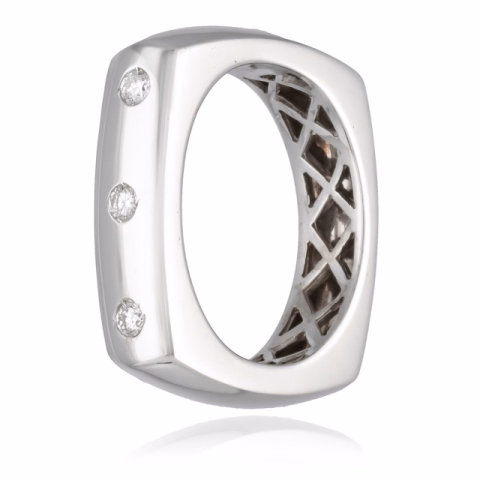 RING WHITE GOLD 18KT DIAMONDS SIZE 16 / 56 9.4GR 