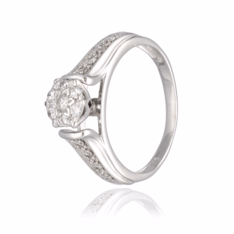 RING WHITE GOLD 18KT DIAMONDS 0.20ct G / VVS SIZE 8 / 48