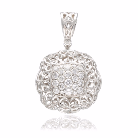 PENDANT WHITE GOLD 18KT DIAMONDS 2.2ct G / VVS 8.9GR