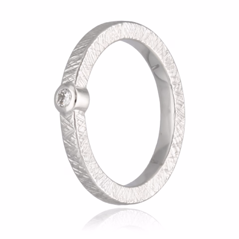 RING WHITE GOLD 18KT DIAMOND 0.04ct SIZE 8 / 48