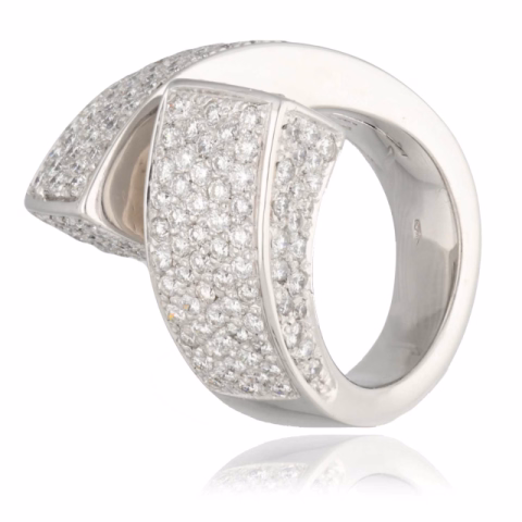 RING WHITE GOLD 18KT DIAMONDS 4ct SIZE 14 / 54