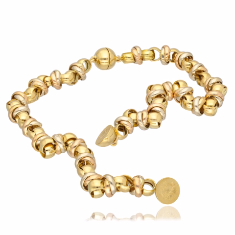 NECKLACE CHOCKER / BRACELET LANGER YELLOW - ROSE - WHITE GOLD 18KT 50GR 
