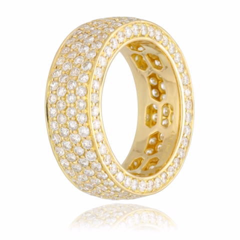 RING YELLOW GOLD 18KT DIAMONDS 3.17ct H / VVS1 SIZE 12 / 52 WEIGHT 6.4GR