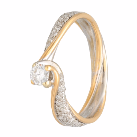 POLELLO RING IN WHITE/ROSE GOLD 18K 0.55ct DIAMONDS WEIGHT 4.50GR SIZE 14/54