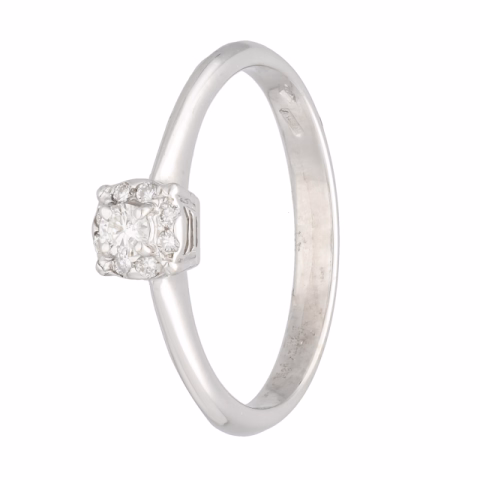 RING WHITE GOLD 18K 0.11ct DIAMONDS WEIGHT 2.40GR SIZE 14/54