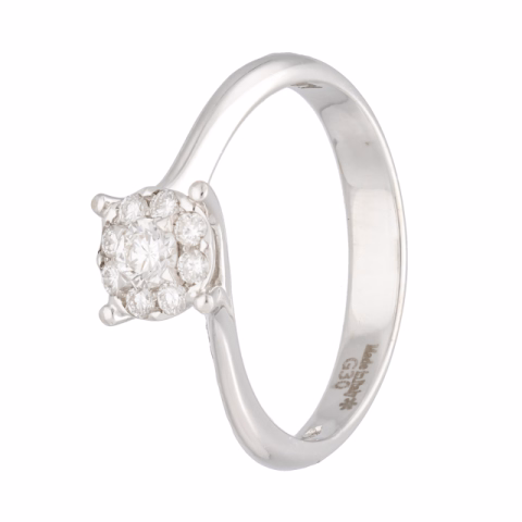 RING WHITE GOLD 18K 0.30ct DIAMONDS WEIGHT 3GR SIZE 14/54