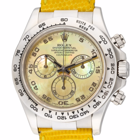 DAYTONA 116519 WHITE GOLD 18KT MOTHER OF PEARL YELLOW 40MM YEAR 2005