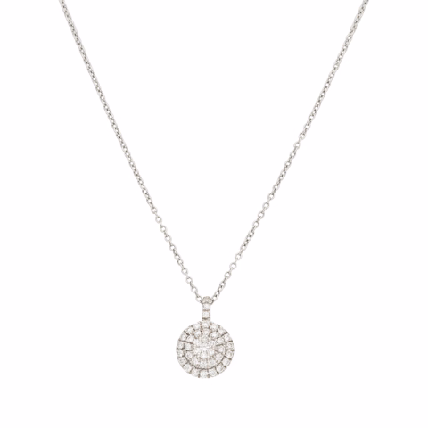 NECKLACE WHITE GOLD 18KT DIAMONDS 0.54ct WEIGHT 3.60GR