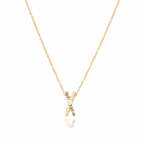 NECKLACE ROSE GOLD 18KT DIAMONDS 0.25ct WEIGHT 4GR