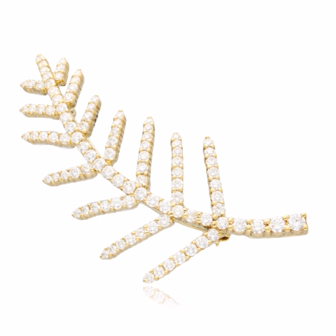 BROOCH TIFFANY & CO. LEAF IN YELLOW GOLD 18KT DIAMONDS 3ct G / VVS WEIGHT 8.77GR