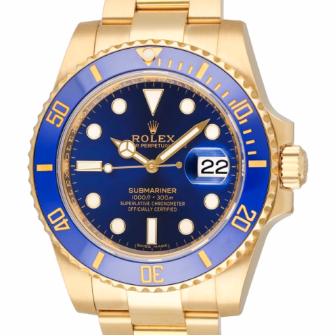 SUBMARINER 116618LB YELLOW GOLD 40MM FULL SET YEAR 2020