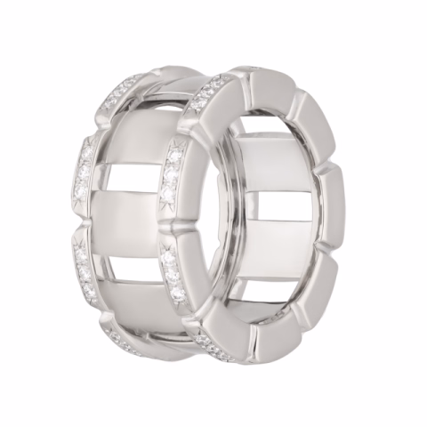 RING TWENTY-4 WHITE GOLD 18KT DIAMONDS SIZE 10 / 50 WEIGHT 12.3GR