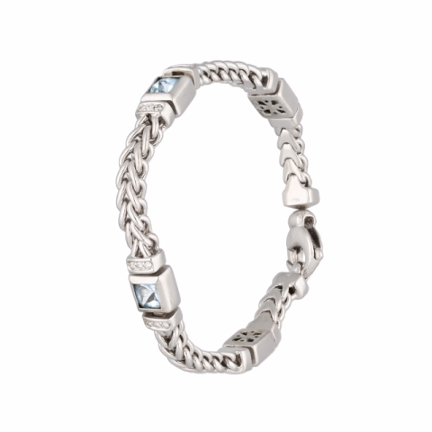 BRACELET IN WHITE GOLD 18KT DIAMONDS 0.50ct TOPAZ 7ct WEIGHT 36.5GR