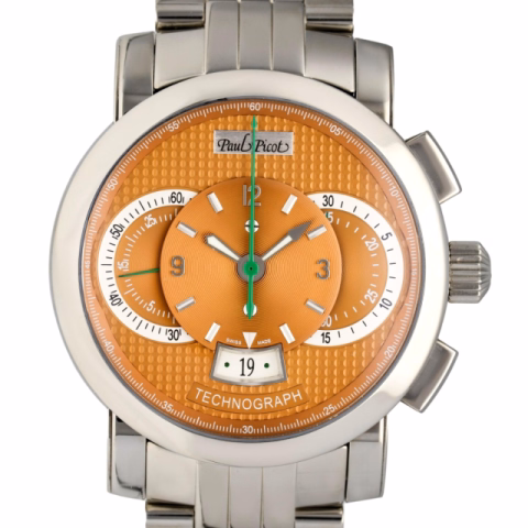 TECHNOGRAPH 0334 STAINLESS STEEL AND DIAL ORANGE 43MM