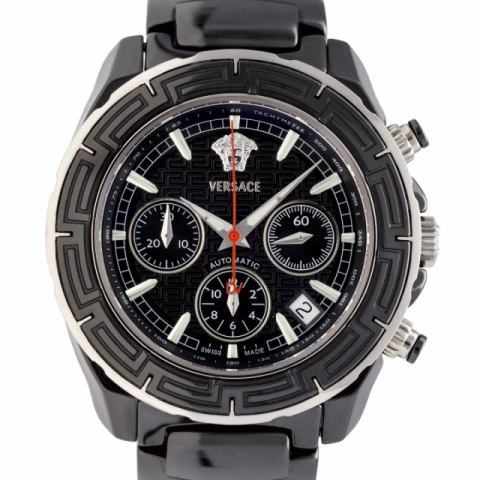 VERSACE DV ONE 11CC9D009 SC09 BLACK CERAMIC NEW 40.5MM
