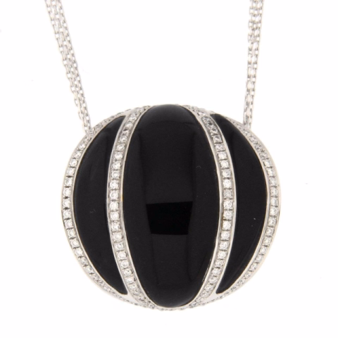 CHIMENTO NECKLACE WITH BLACK STONE 1G05140B15450