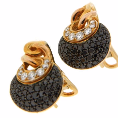 CHIMENTO EARRINGS BLACK & WHITE DIAMONDS