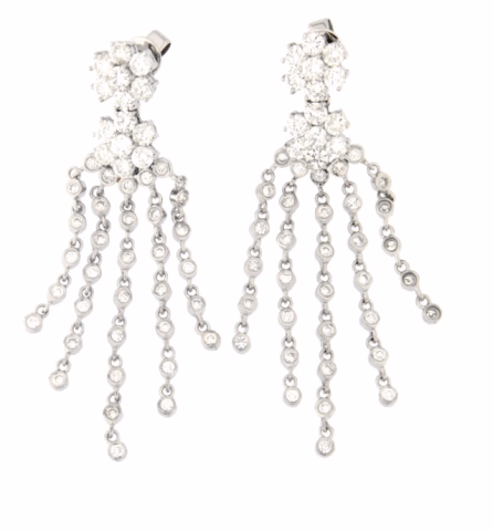 PENDANT EARRING WHITE GOLD 10.9GR DIAMONDS 4.2ct G / VVS1