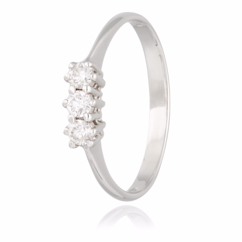 RING WHITE GOLD DIAMONS 0.18ct WEIGHT 1.90GR SIZE 14/54