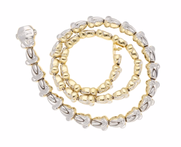 CHIMENTO NECKLACE IN WHITE AND YELLOW GOLD 18K