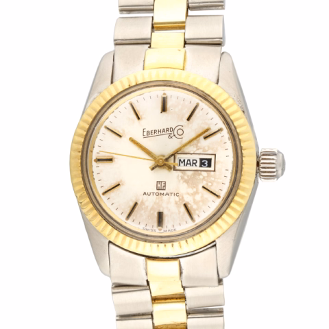 EBERHARD DAYDATE 17205 STAINLESS STEEL AND YELLOW GOLD 31 MM